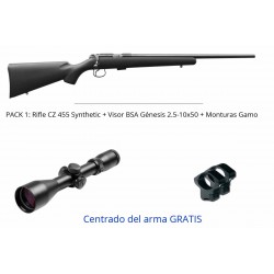 Pack 17 HMR Rifle Ceska CZ 457 Synthetic + Visor